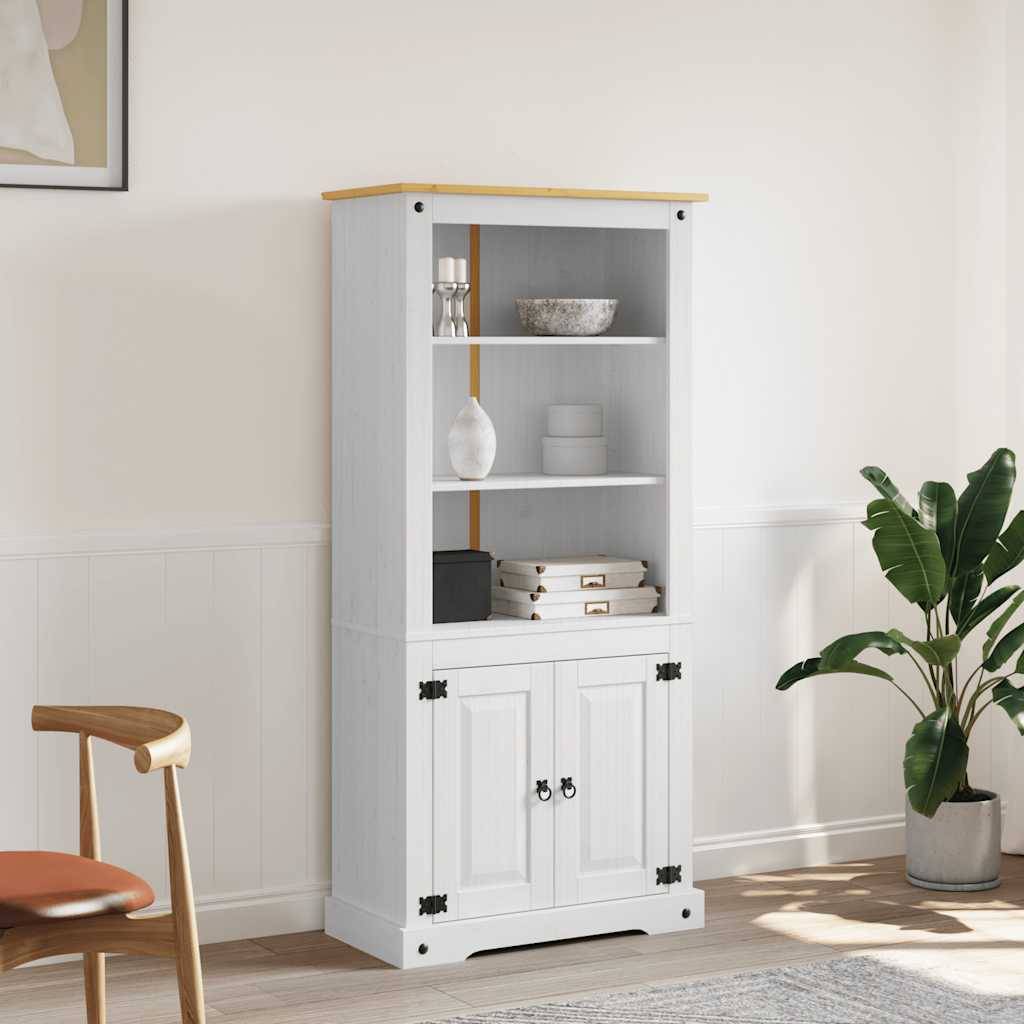 vidaXL Buffetschrank Mexiko-Stil Kiefernholz Weiß 80x40x170 cm