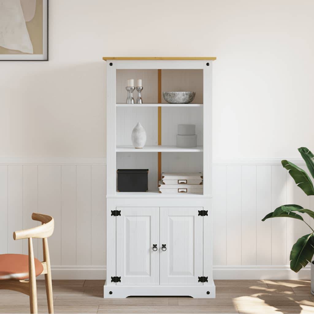 vidaXL Buffetschrank Mexiko-Stil Kiefernholz Weiß 80x40x170 cm