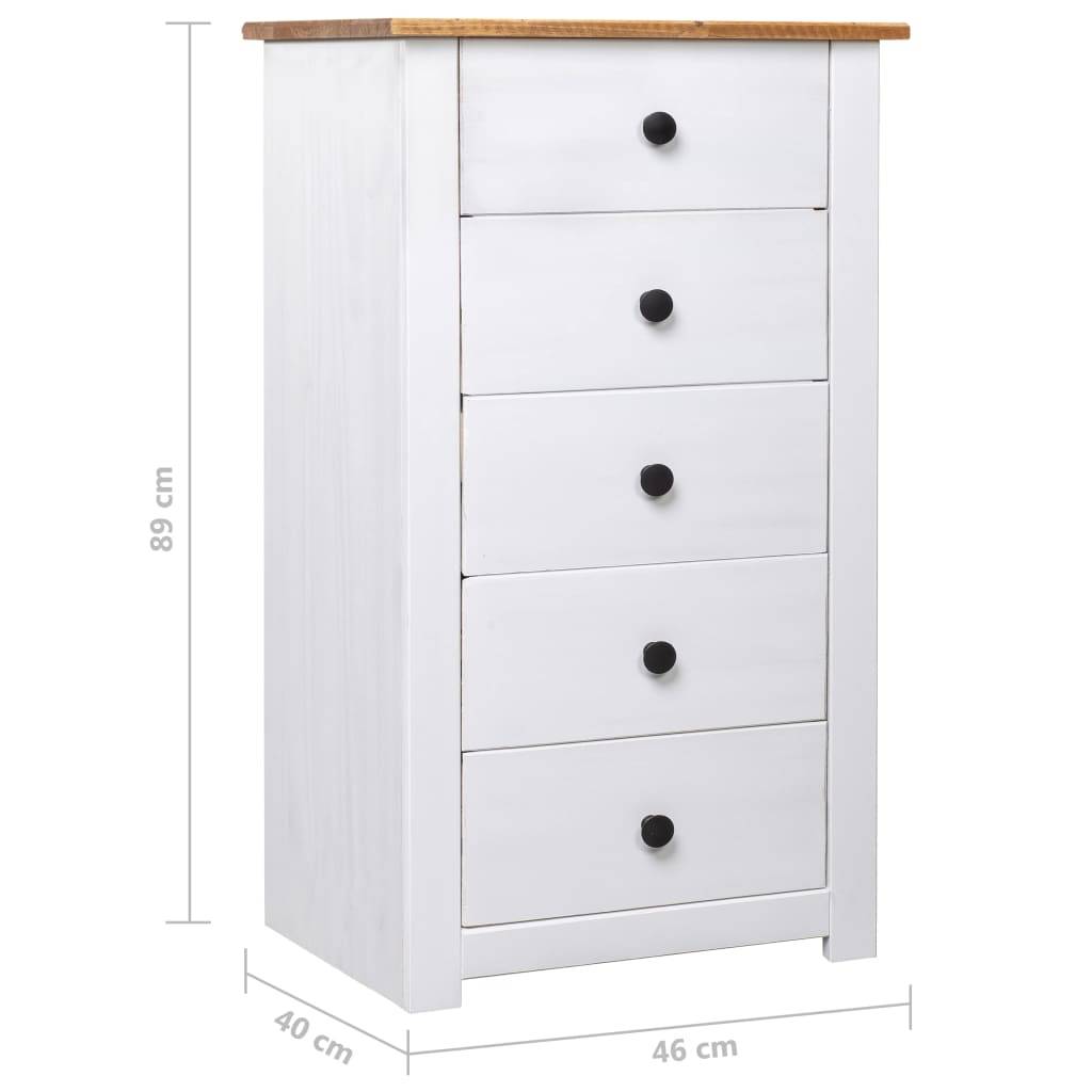 vidaXL Sideboard Weiß 46x40x89 cm Kiefernholz Panama