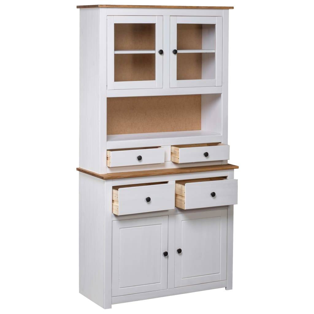 vidaXL Highboard Weiß 93x40,5x180 cm Kiefernholz Panama