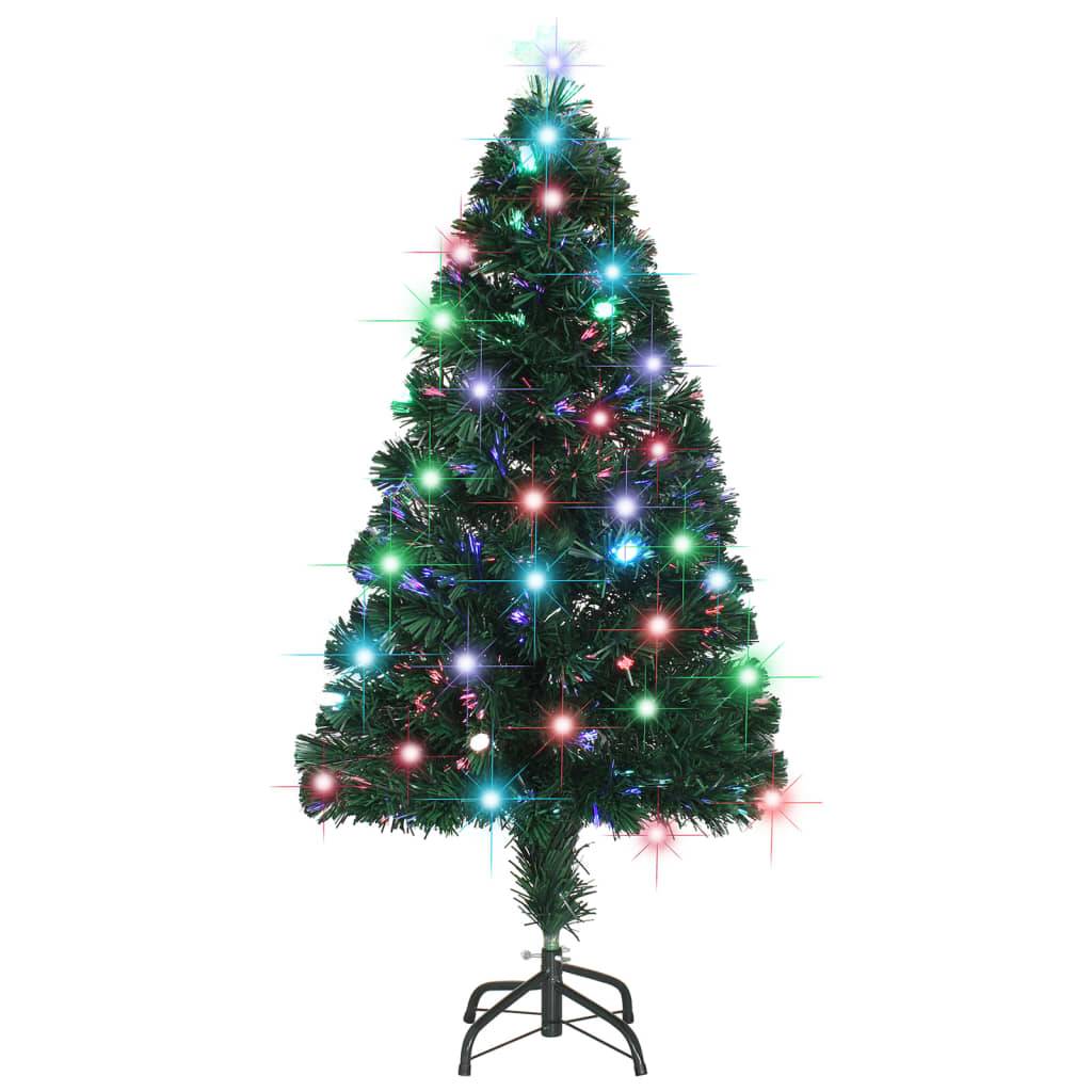 vidaXL Weihnachtsbaum mit Beleuchtung und Ständer 120 cm Glasfaser