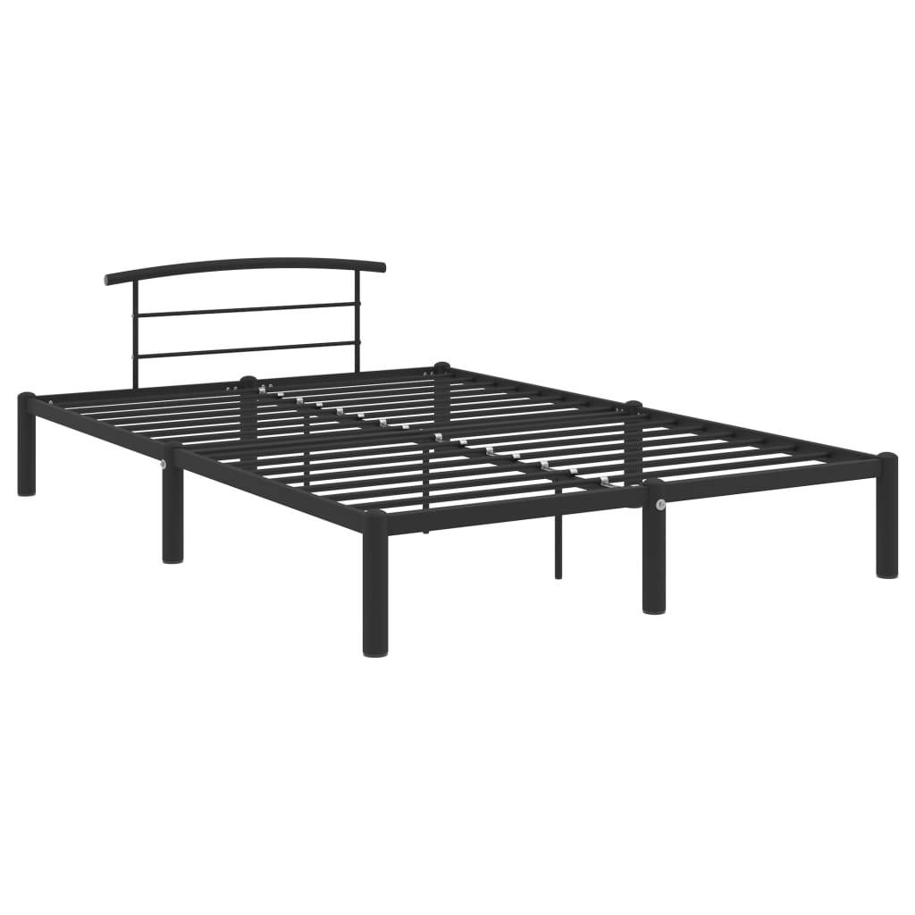 vidaXL Bettgestell Schwarz Metall 160x200 cm