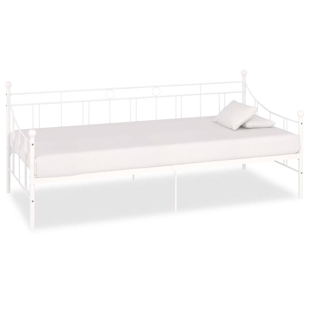 vidaXL Tagesbett-Rahmen Weiß Metall 90×200 cm