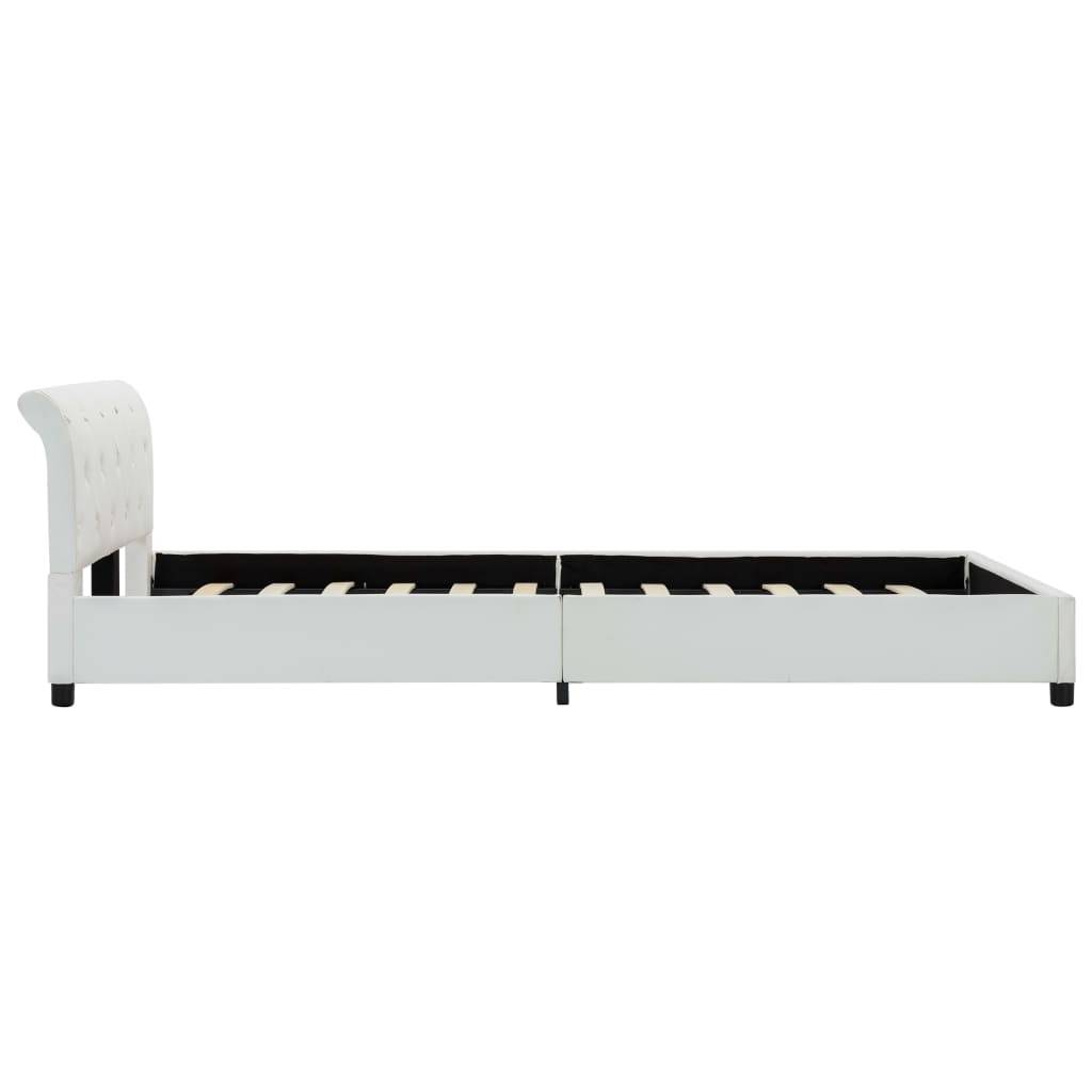 vidaXL Bettgestell Weiß Kunstleder 140×200 cm