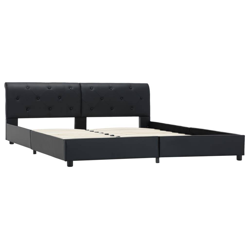 vidaXL Bettgestell Schwarz Kunstleder 160 × 200 cm