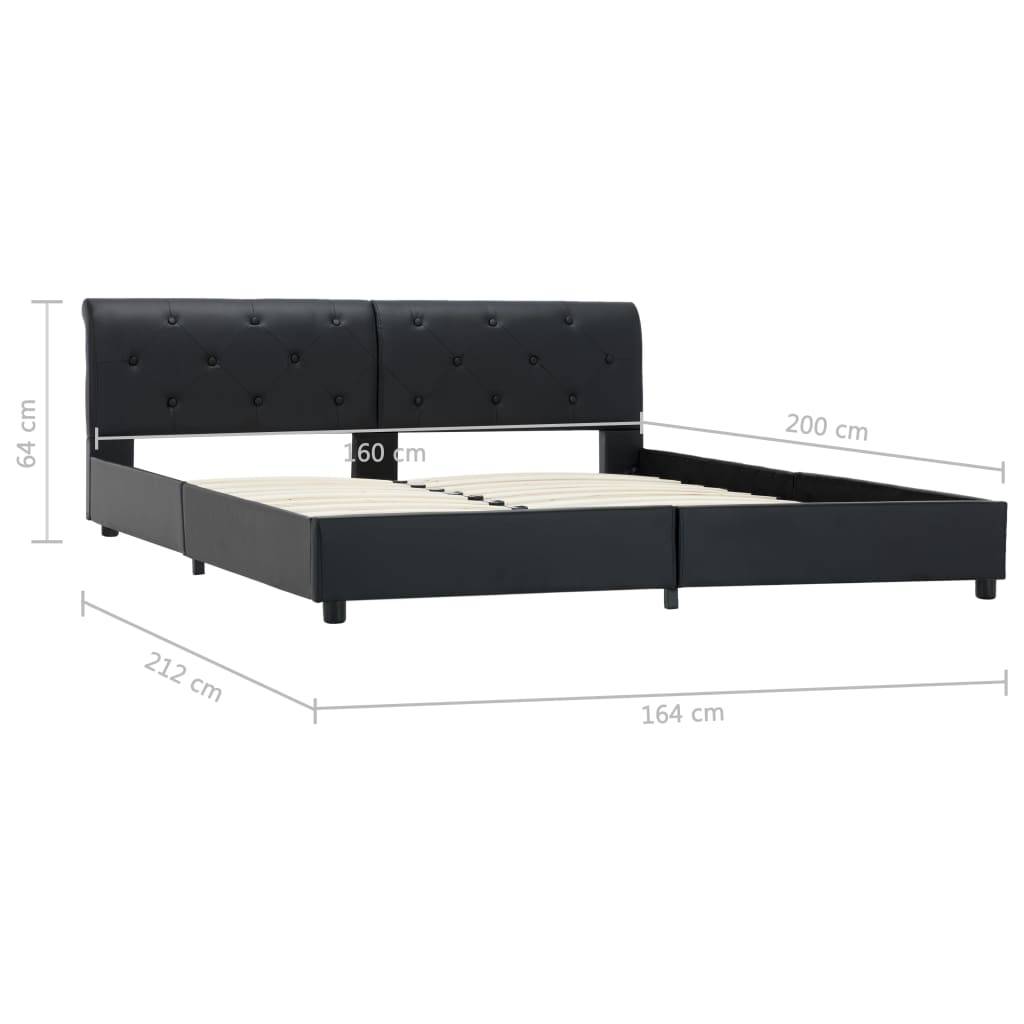 vidaXL Bettgestell Schwarz Kunstleder 160 × 200 cm