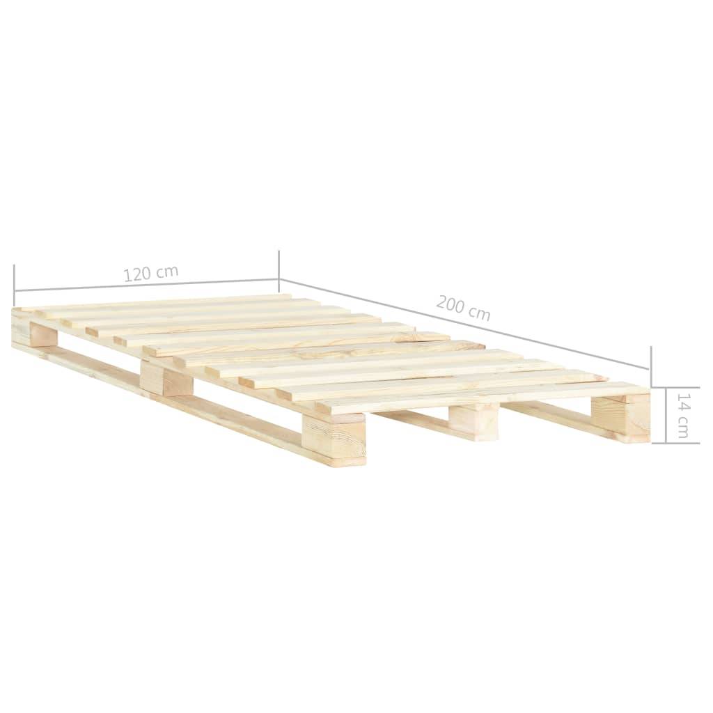 vidaXL Palettenbett Massivholz Kiefer 120×200 cm