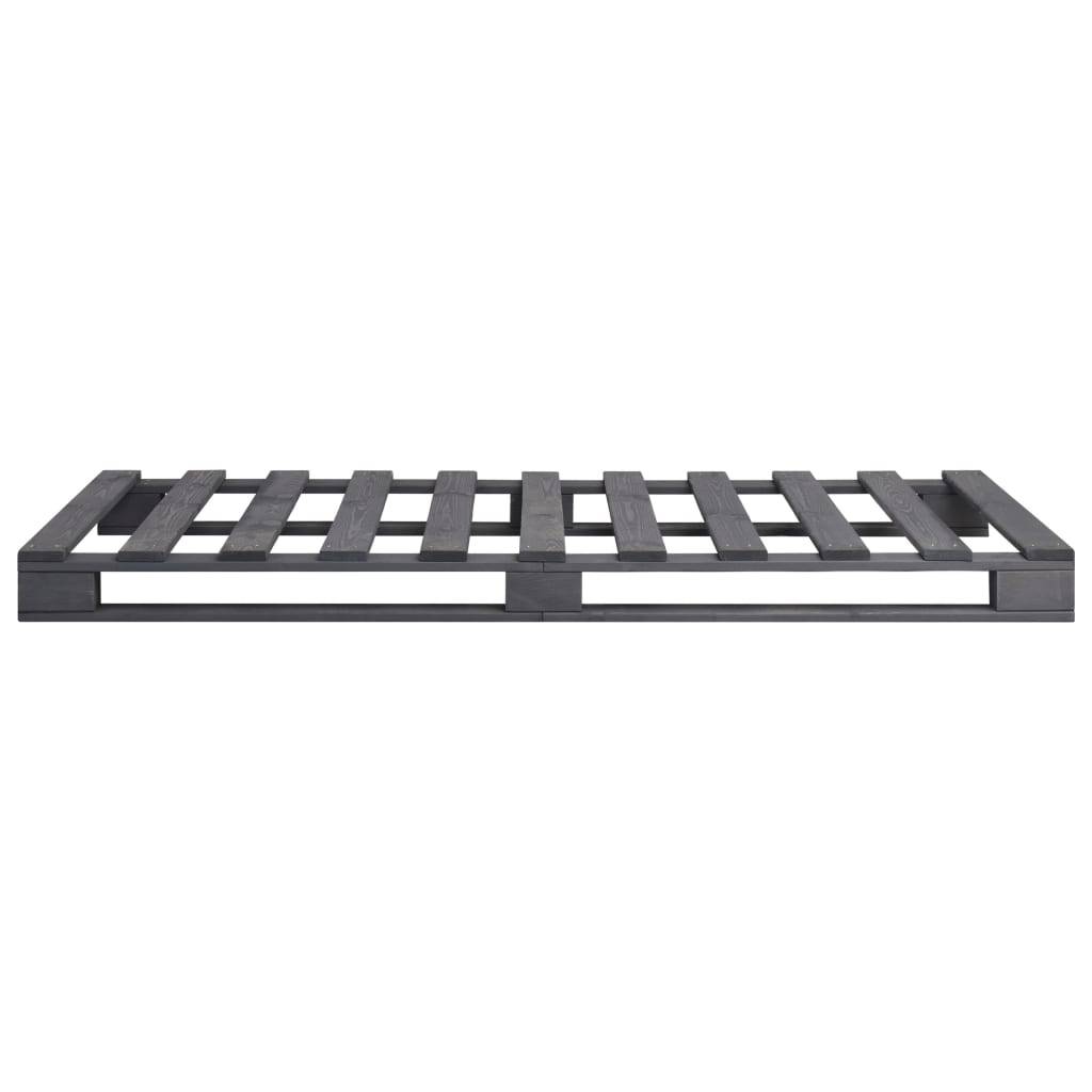 vidaXL Palettenbett Grau Massivholz Kiefer 90×200 cm