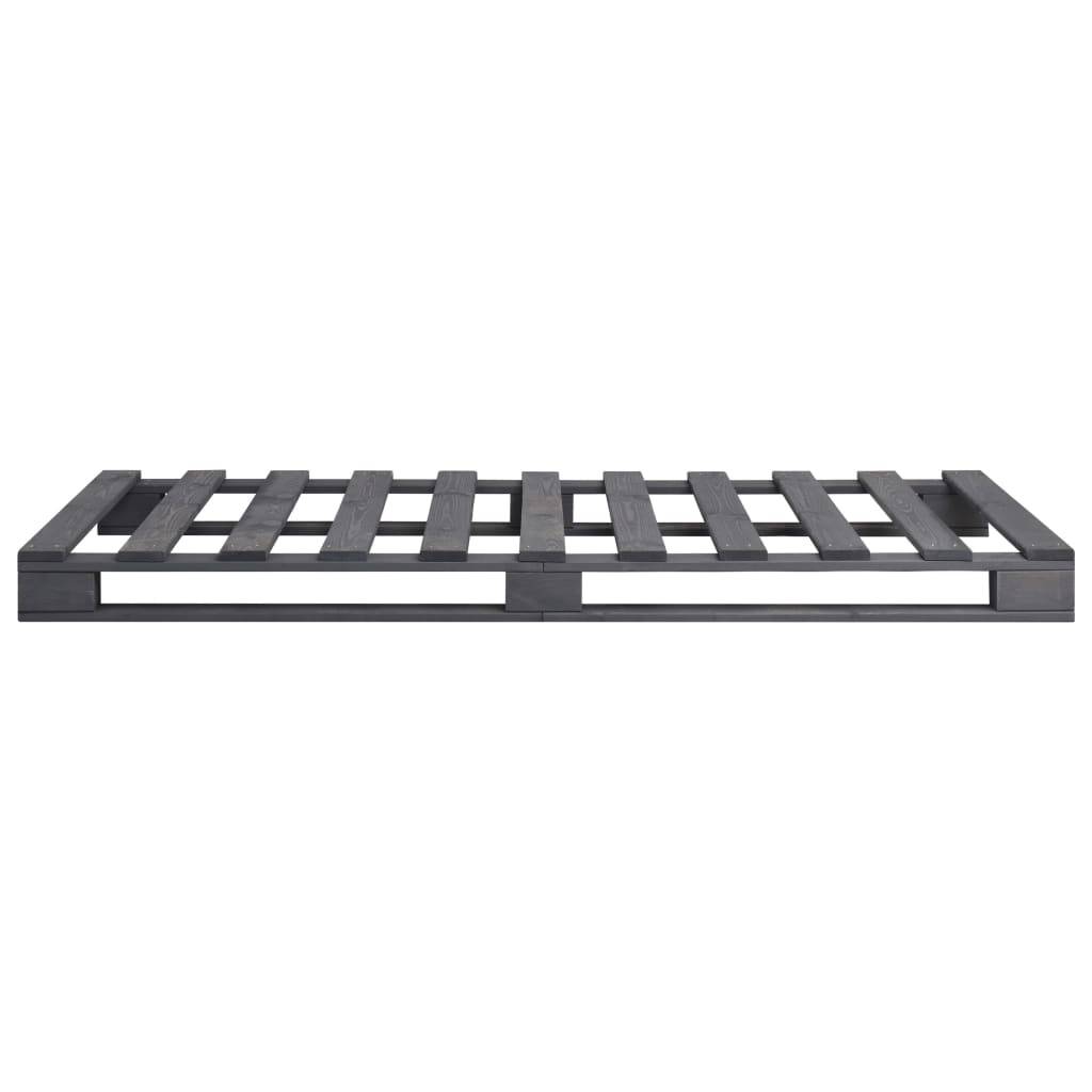 vidaXL Palettenbett Grau Massivholz Kiefer 100×200 cm