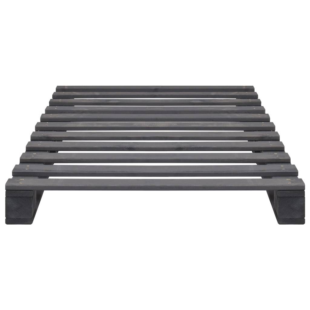 vidaXL Palettenbett Grau Massivholz Kiefer 90×200 cm