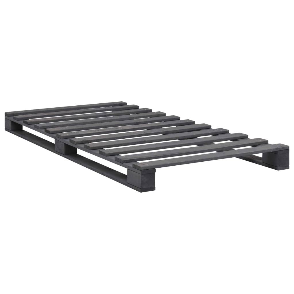 vidaXL Palettenbett Grau Massivholz Kiefer 100×200 cm