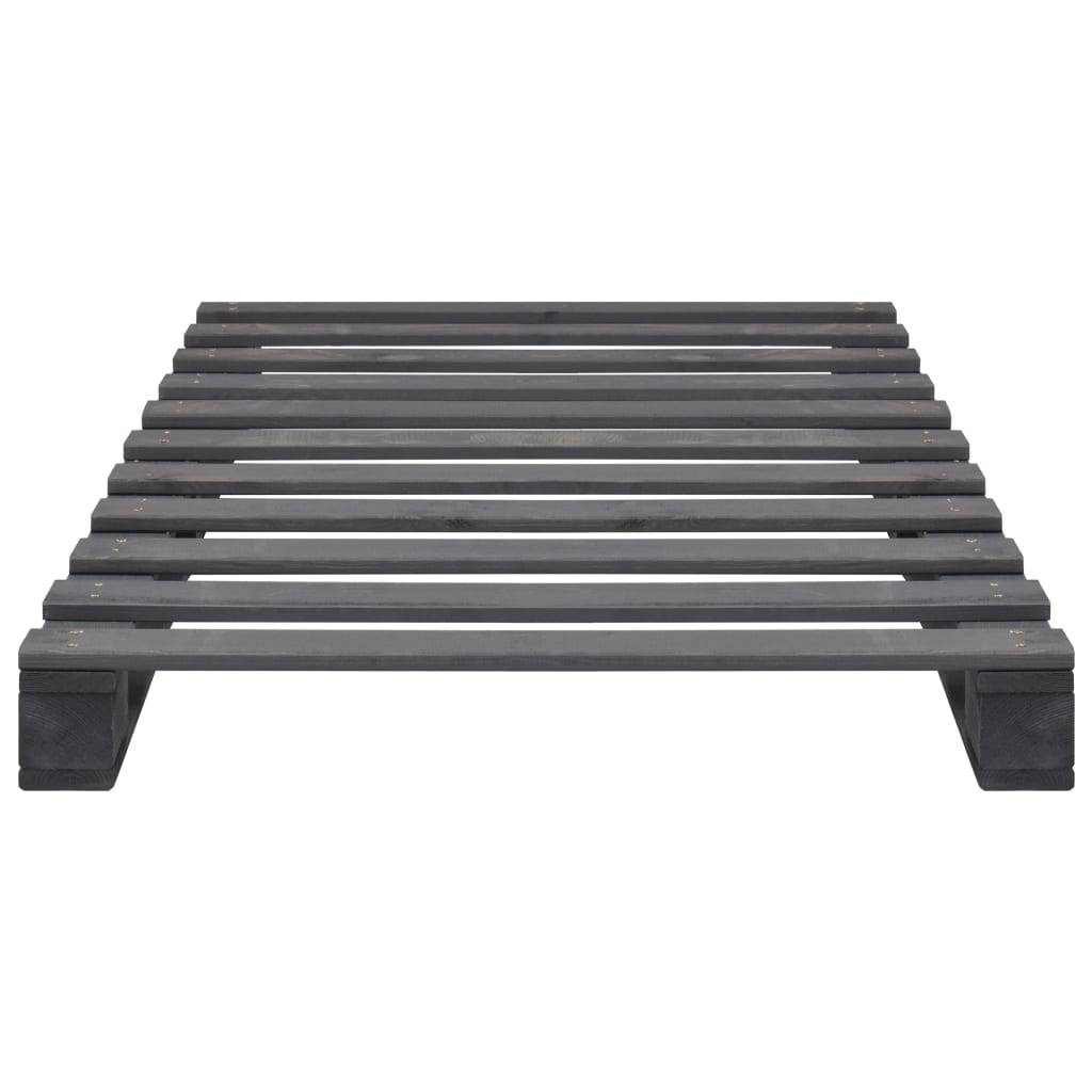 vidaXL Palettenbett Grau Massivholz Kiefer 100×200 cm
