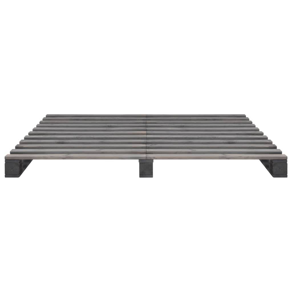 vidaXL Palettenbett Grau Massivholz Kiefer 200×200 cm