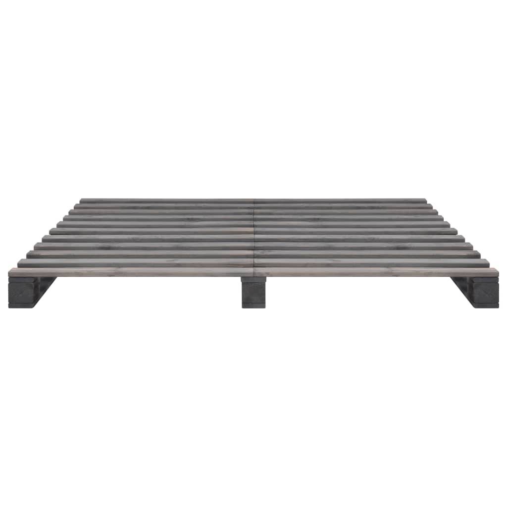 vidaXL Palettenbett Grau Massivholz Kiefer 180×200 cm