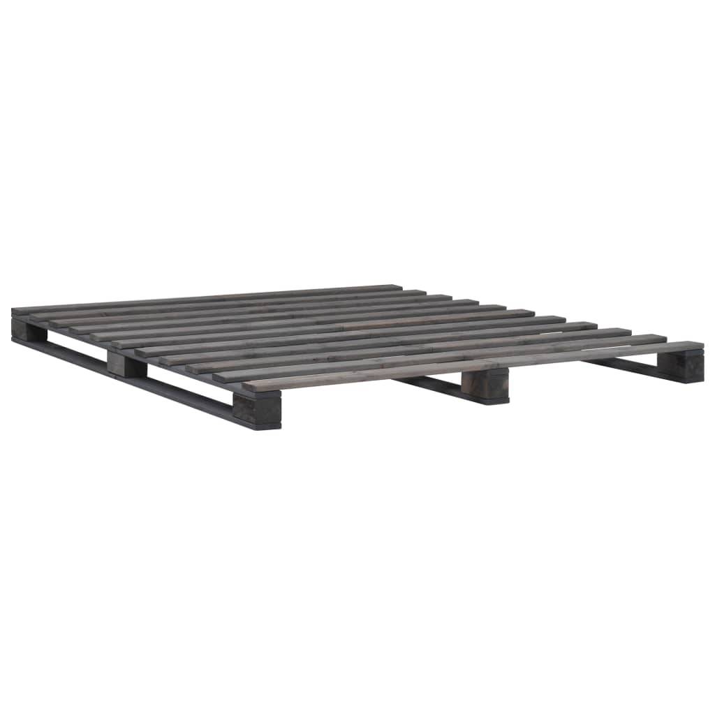 vidaXL Palettenbett Grau Massivholz Kiefer 180×200 cm