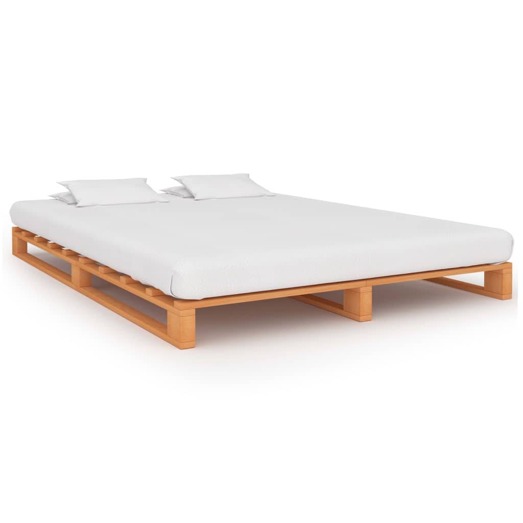 vidaXL Palettenbett Braun Massivholz Kiefer 120×200 cm