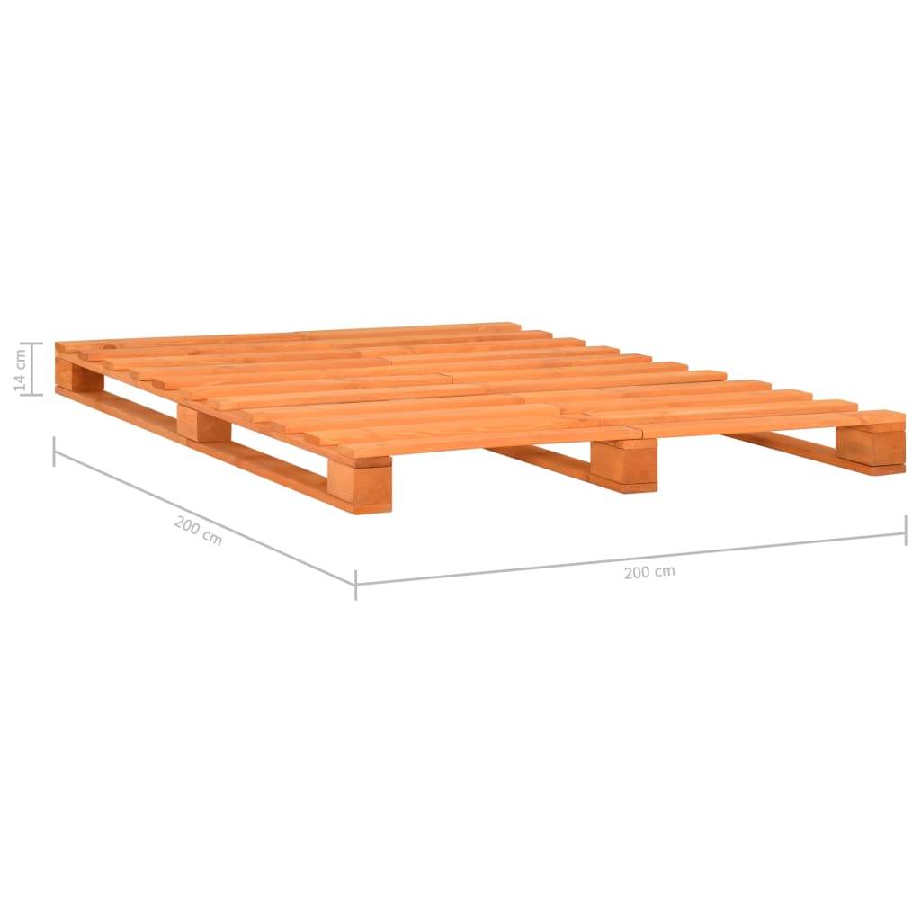 vidaXL Palettenbett Braun Massivholz Kiefer 200×200 cm