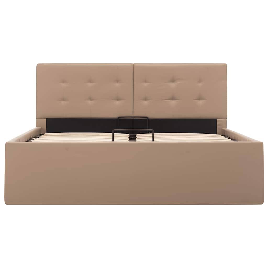 vidaXL Stauraumbett Hydraulisch Cappuccino-Braun Kunstleder 120×200 cm