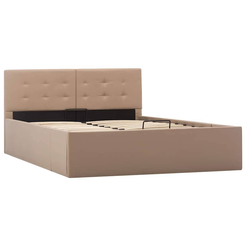 vidaXL Stauraumbett Hydraulisch Cappuccino-Braun Kunstleder 120×200 cm