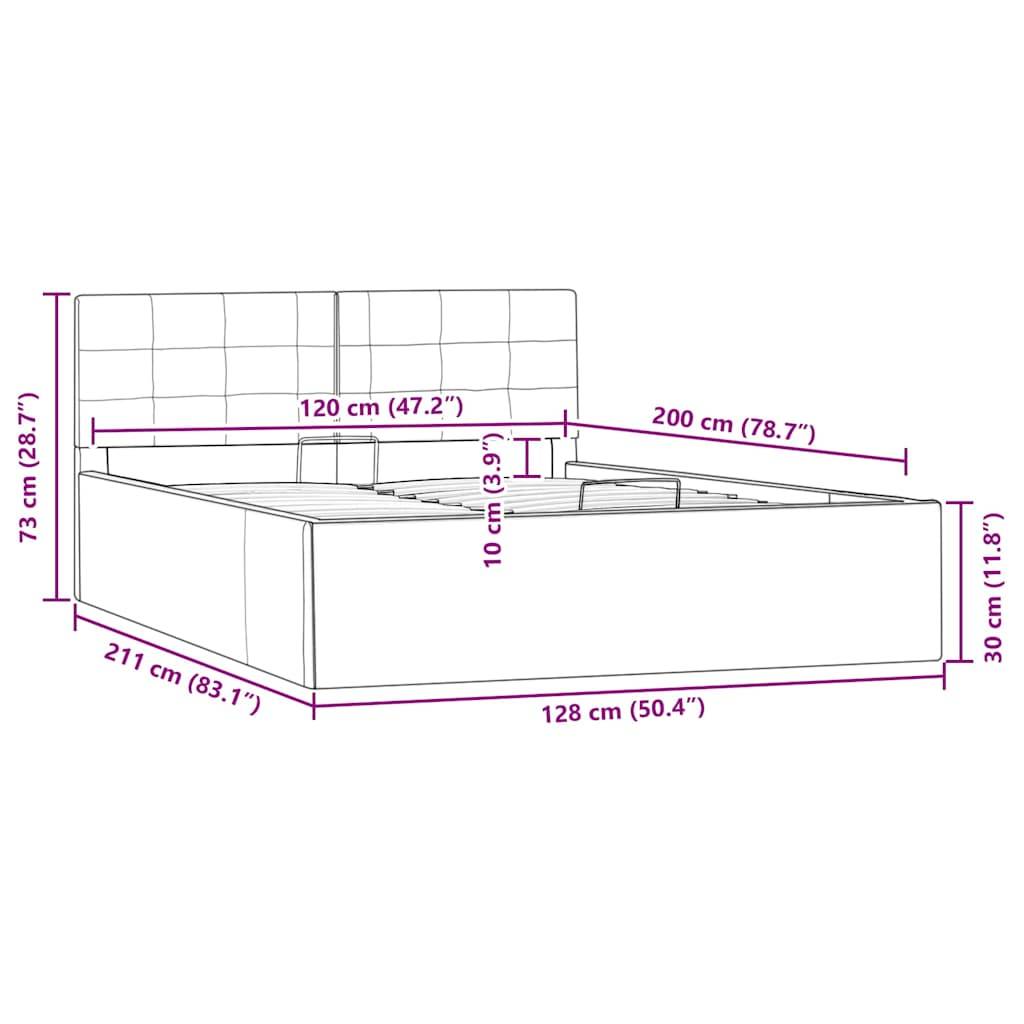 vidaXL Stauraumbett Hydraulisch Cappuccino-Braun Kunstleder 120×200 cm