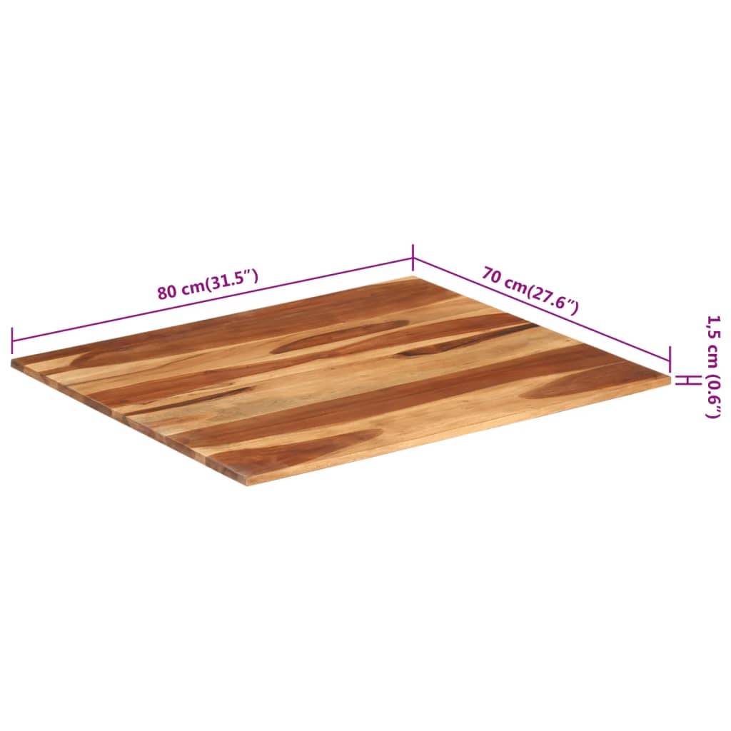 vidaXL Tischplatte Massivholz Palisander 15-16 mm 70×80 cm