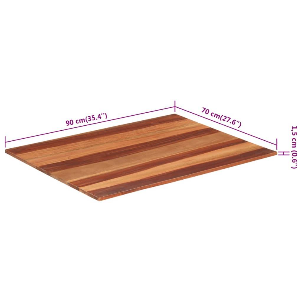 vidaXL Tischplatte Massivholz Palisander 15-16 mm 70×90 cm