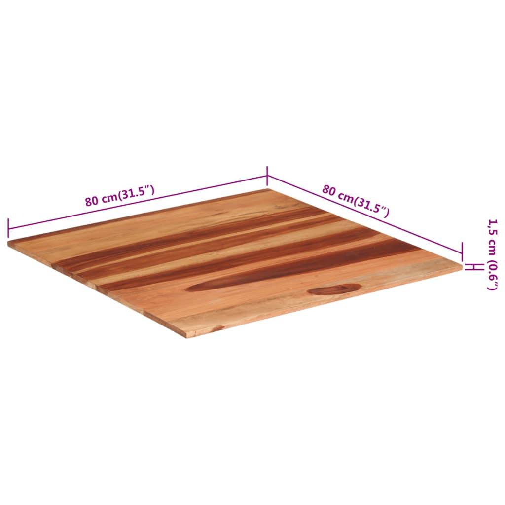 vidaXL Tischplatte Massivholz Palisander 15-16 mm 80×80 cm