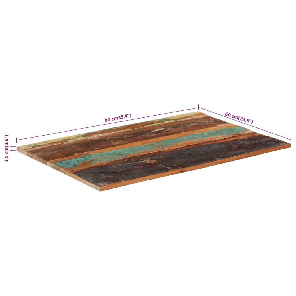 vidaXL Tischplatte Rechteckig 60x90 cm 15-16 mm Altholz Massiv