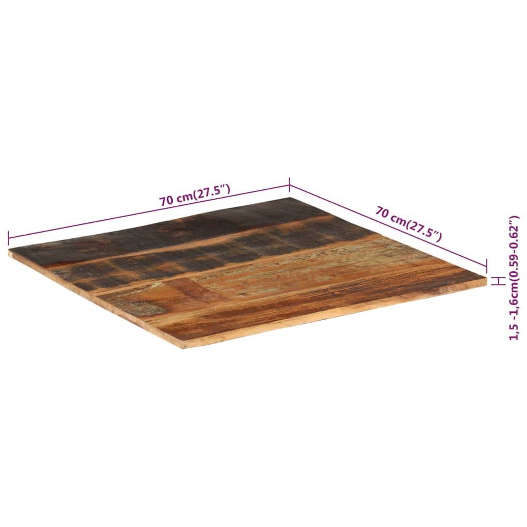 vidaXL Tischplatte Quadratisch 70x70 cm 15-16 mm Altholz Massiv