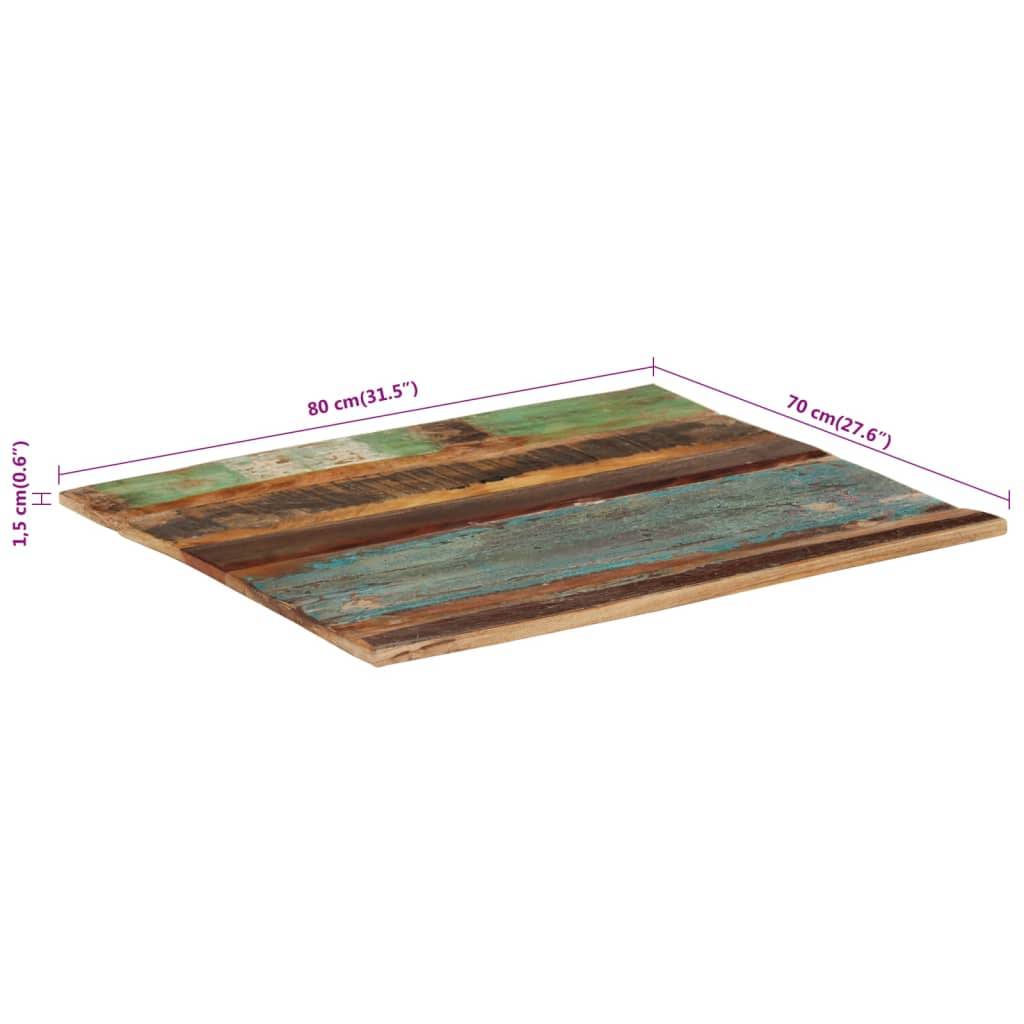 vidaXL Tischplatte Rechteckig 70x80 cm 15-16 mm Altholz Massiv