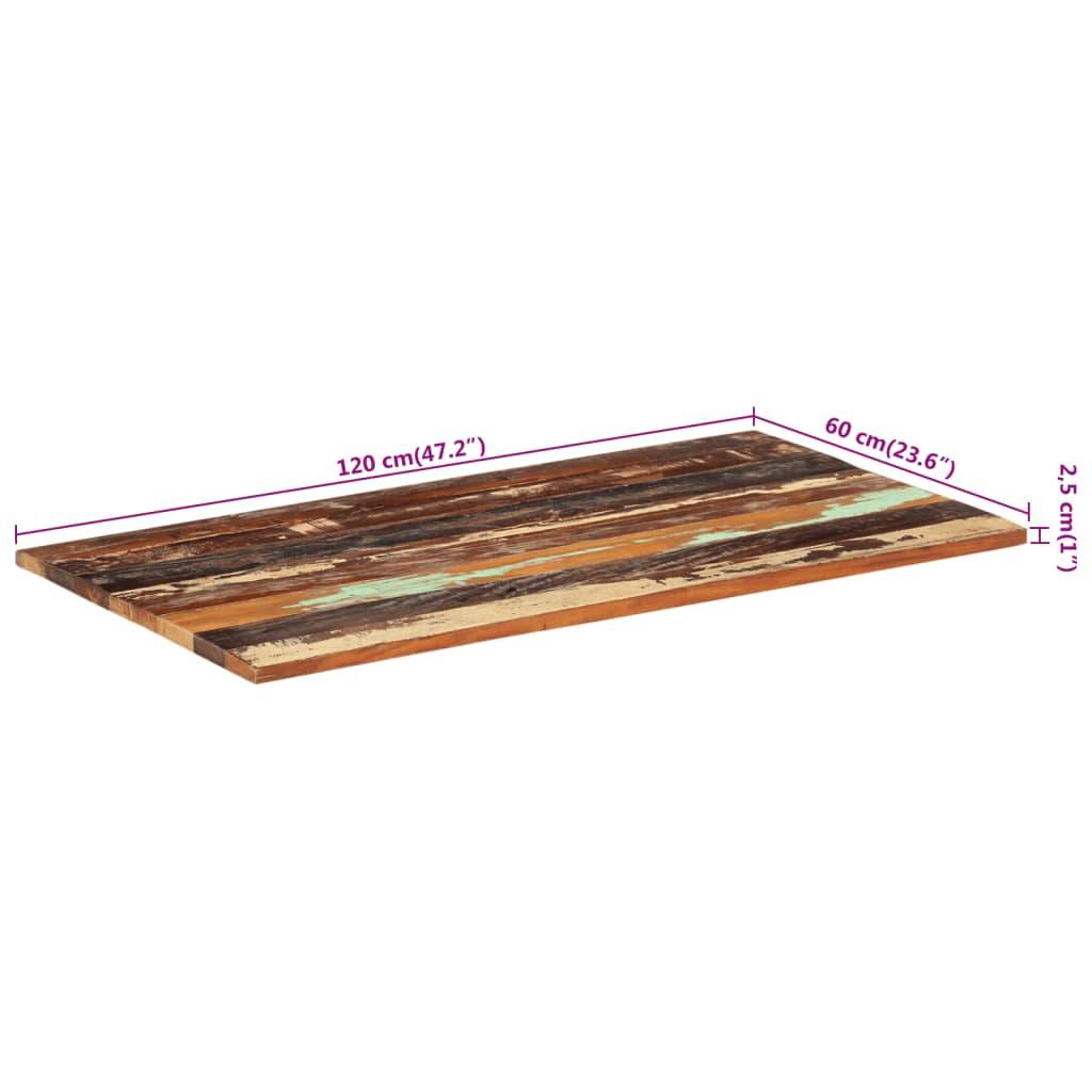 vidaXL Tischplatte Rechteckig 60x120 cm 25-27 mm Altholz Massiv