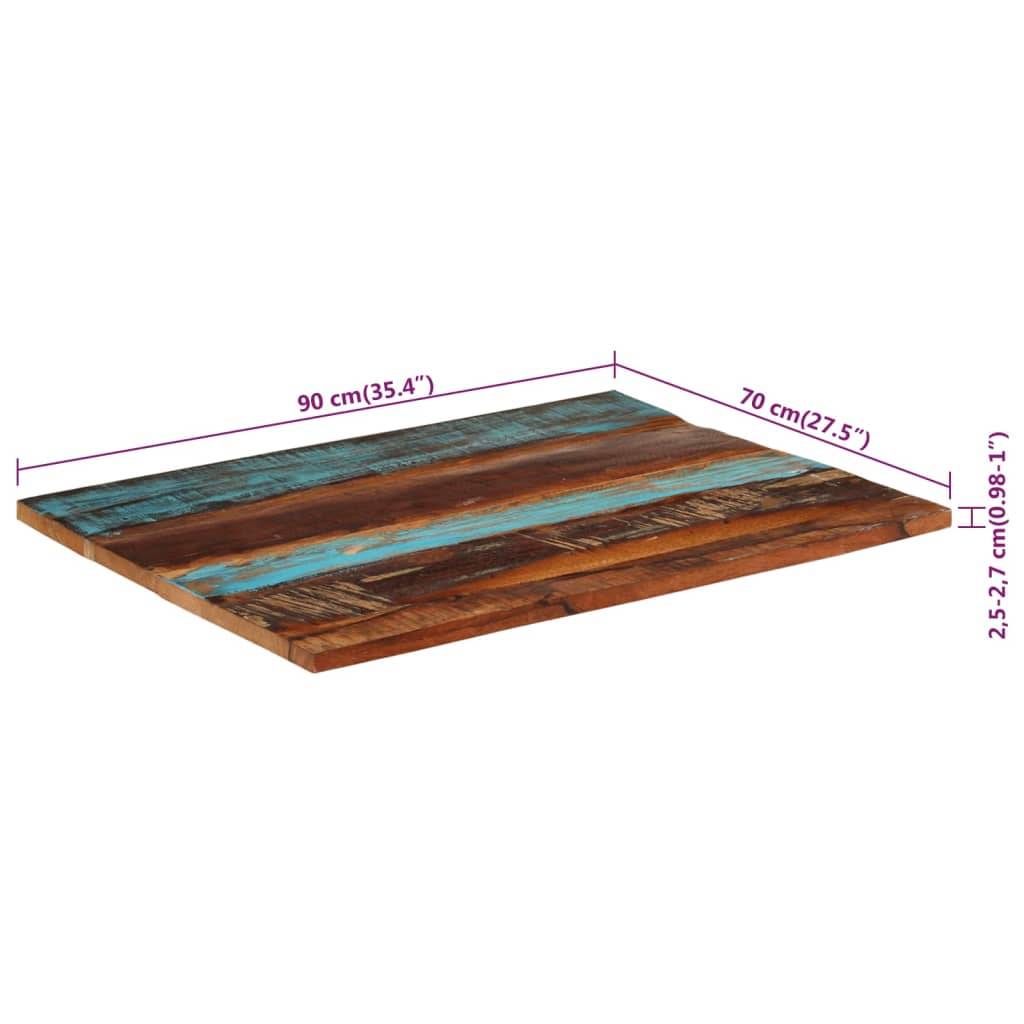 vidaXL Tischplatte Rechteckig 70x90 cm 25-27 mm Altholz Massiv