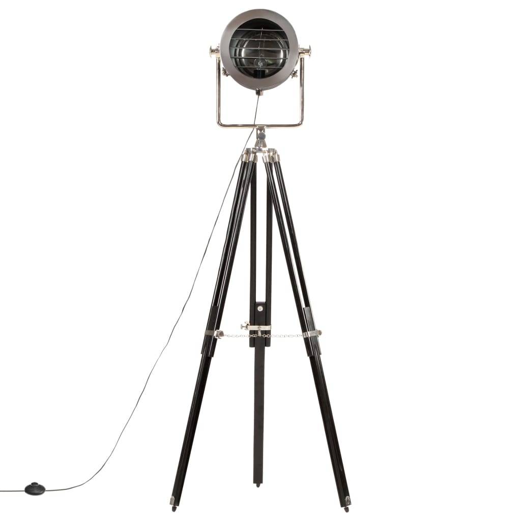 vidaXL Stativlampe Schwarz Mango Massivholz 171 cm