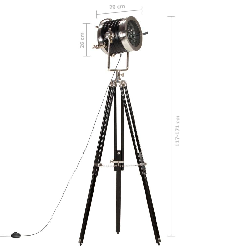vidaXL Stativlampe Schwarz Mango Massivholz 171 cm
