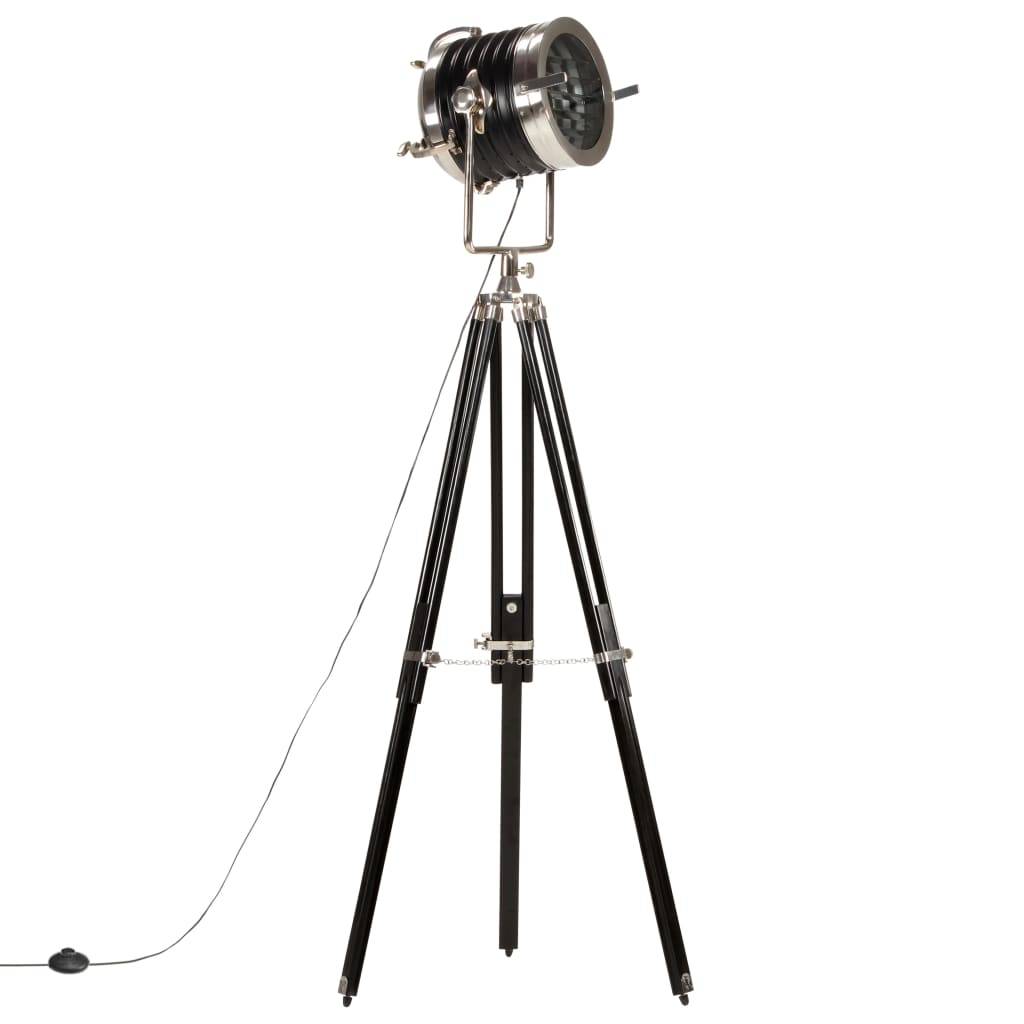vidaXL Stativlampe Schwarz Mango Massivholz 171 cm