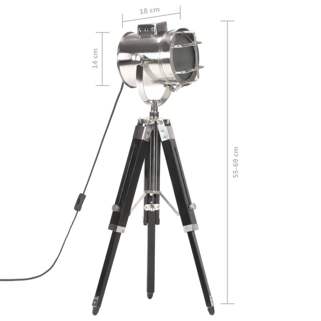 vidaXL Stativlampe Schwarz Mango Massivholz 69 cm