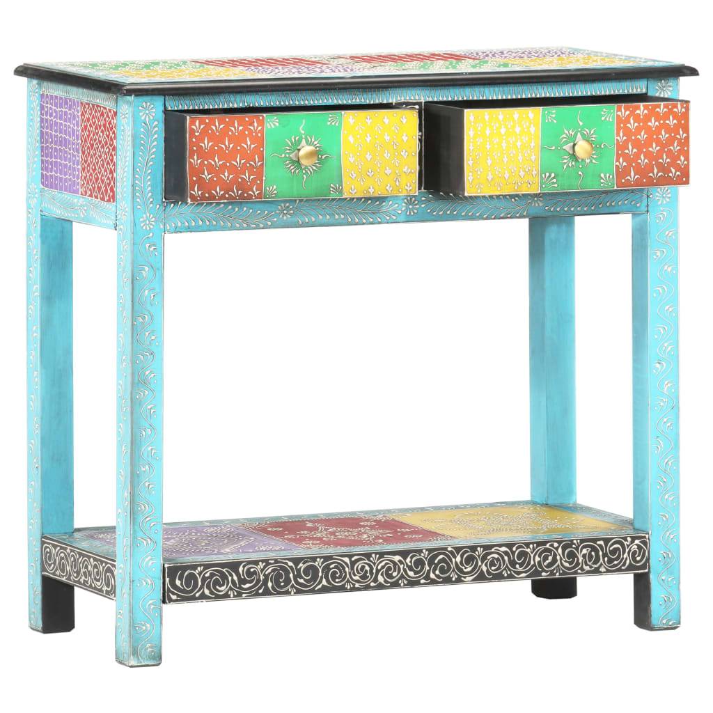 vidaXL Konsolentisch Handbemalt 80×35×75 cm Mango Massivholz