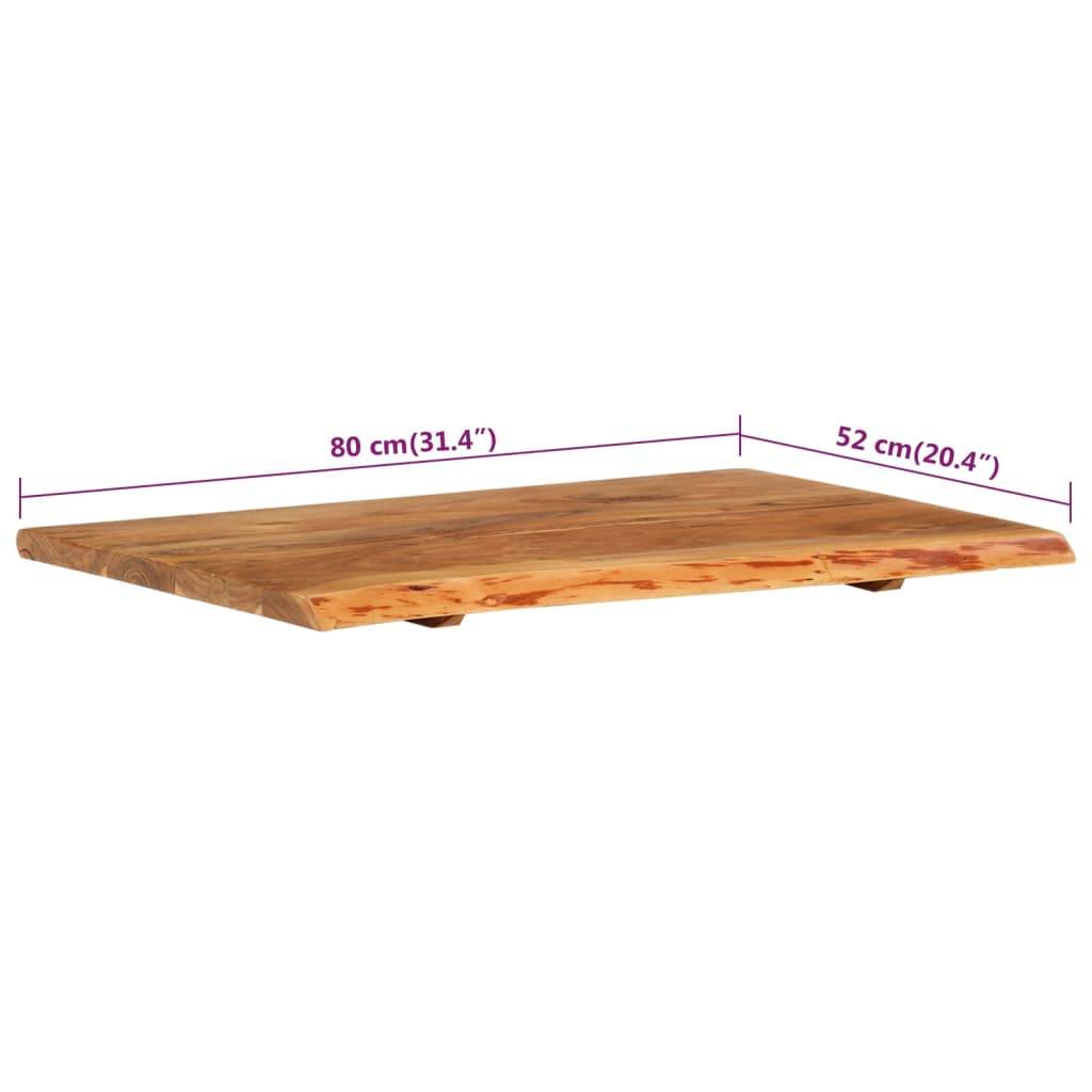 vidaXL Badezimmer-Waschtischplatte Massivholz Akazie 80x52x2,5 cm