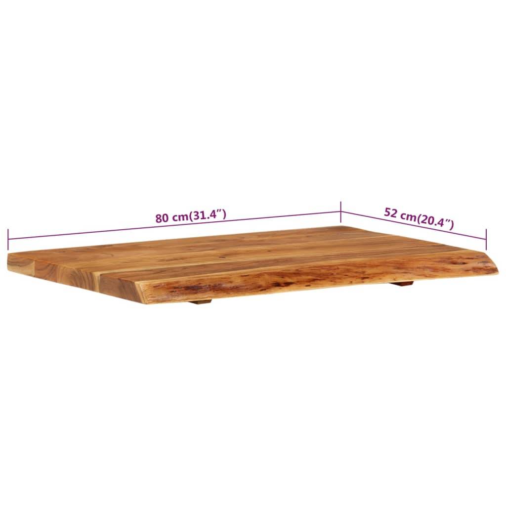 vidaXL Badezimmer-Waschtischplatte Massivholz Akazie 80x52x3,8 cm