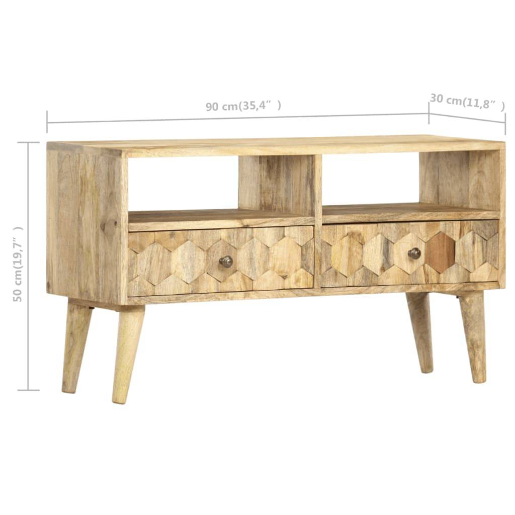 vidaXL TV-Schrank 90 x 30 x 50 cm Massivholz Mango