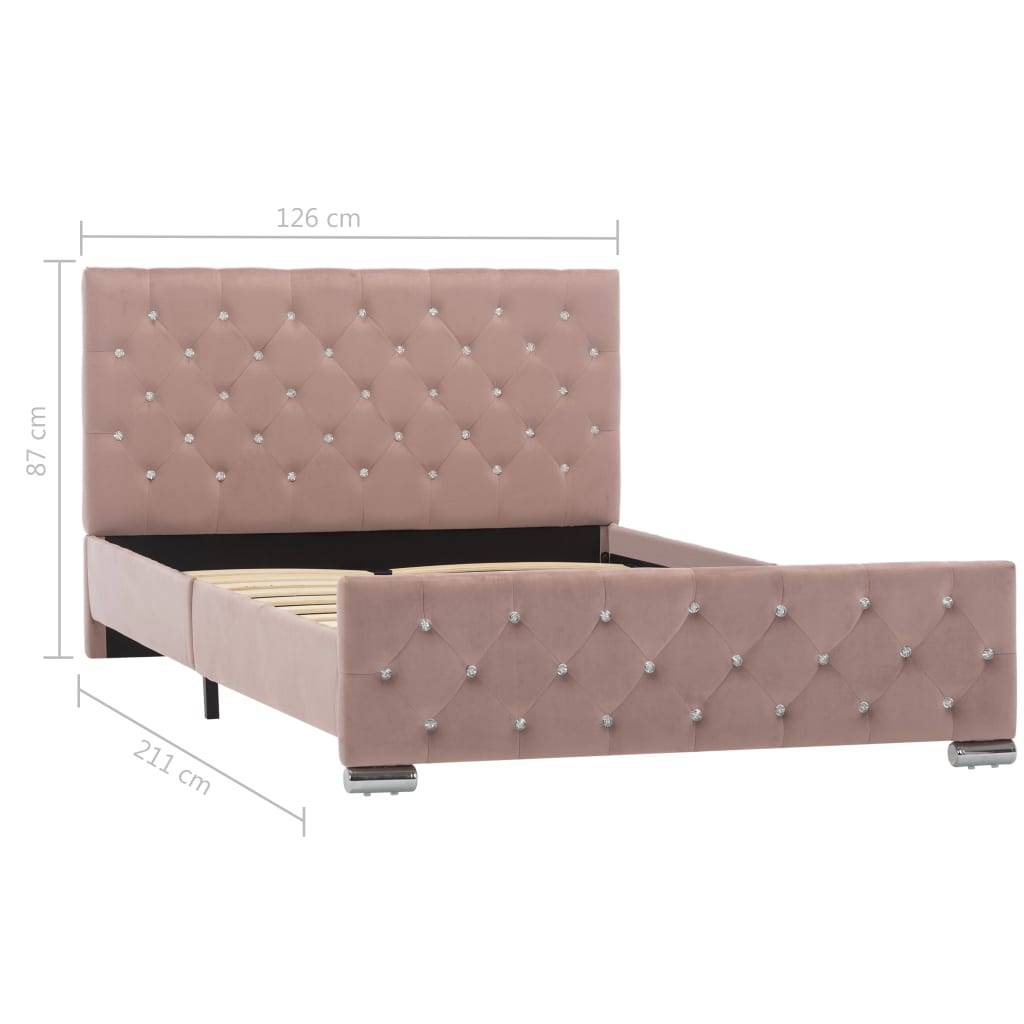 vidaXL Bettgestell Rosa Samt 120x200 cm