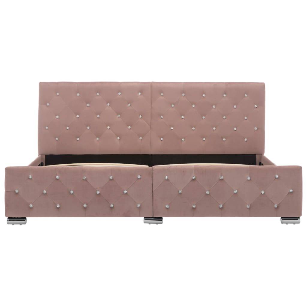 vidaXL Bettgestell Rosa Samt 180x200 cm