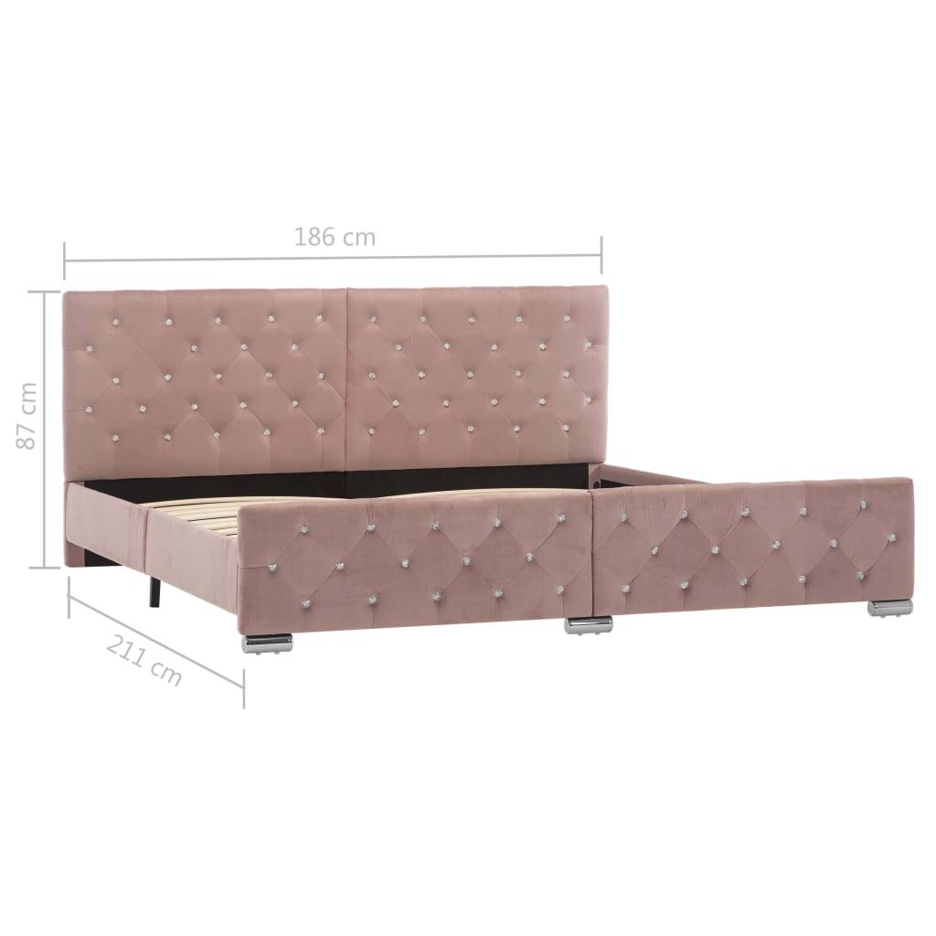 vidaXL Bettgestell Rosa Samt 180x200 cm