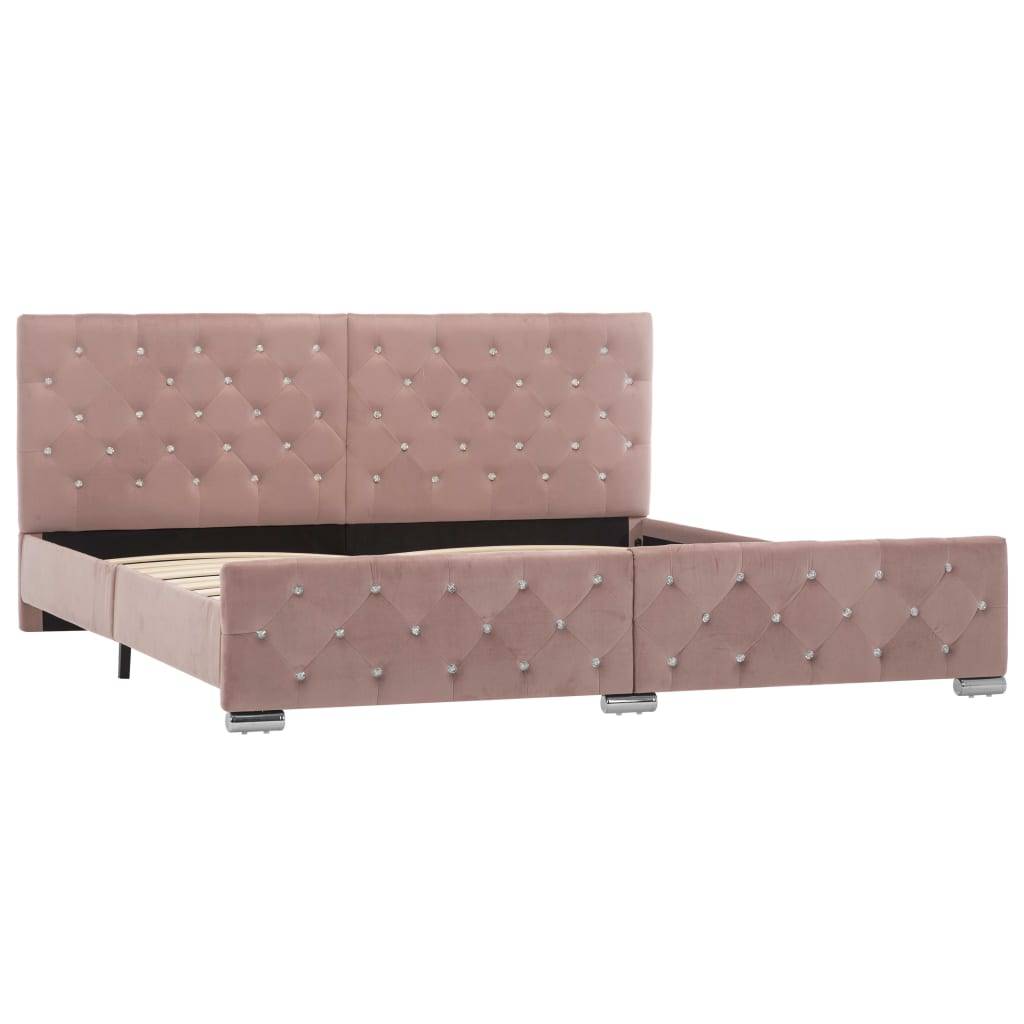 vidaXL Bettgestell Rosa Samt 180x200 cm