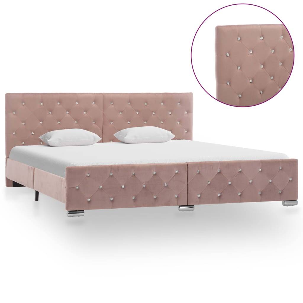 vidaXL Bettgestell Rosa Samt 180x200 cm