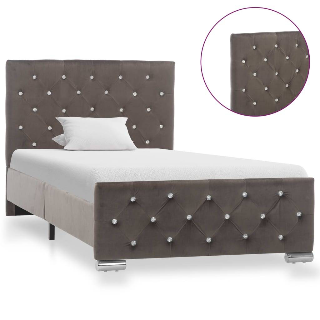 vidaXL Bettgestell Grau Samt 90x200 cm