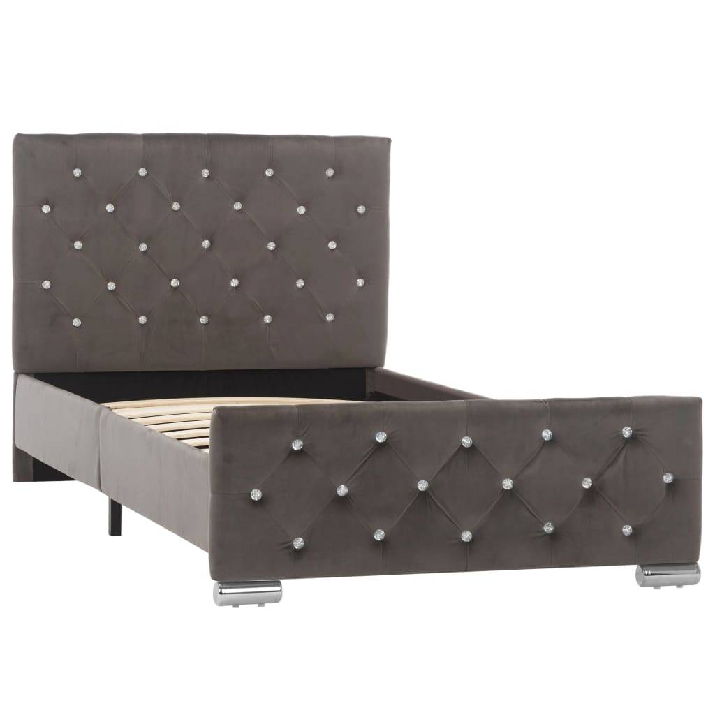 vidaXL Bettgestell Grau Samt 90x200 cm