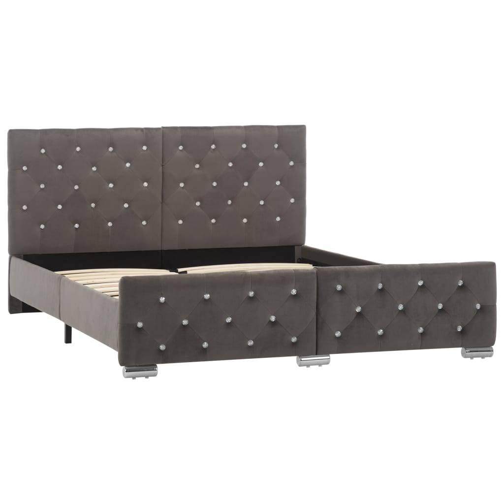 vidaXL Bettgestell Grau Samt 140x200 cm