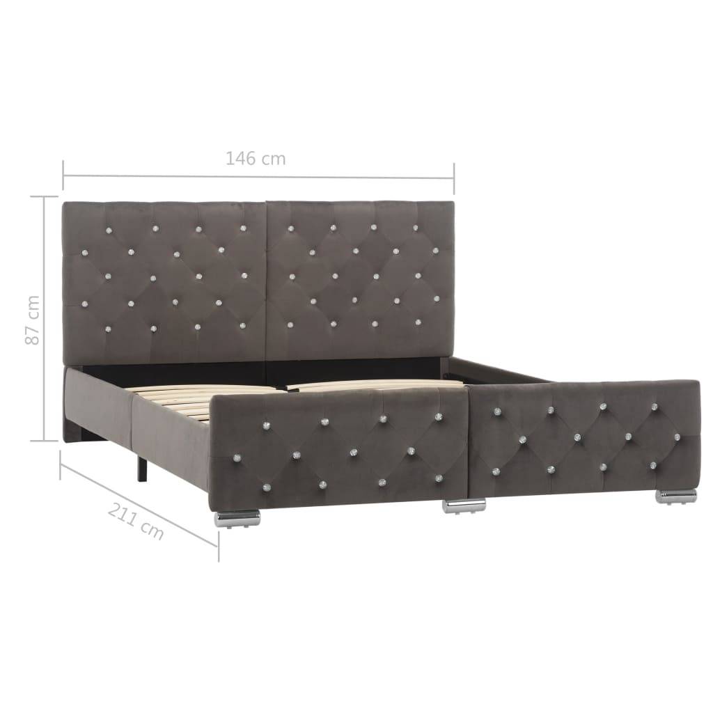 vidaXL Bettgestell Grau Samt 140x200 cm