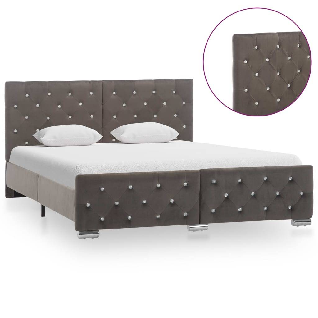 vidaXL Bettgestell Grau Samt 140x200 cm